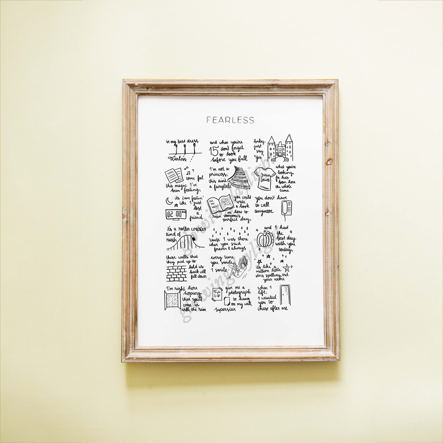 Fearless Tracklist Print