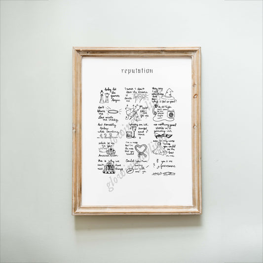 Reputation Tracklist Print